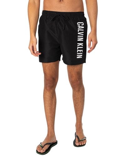 Calvin Klein Uomo Pantaloncino da Bagno Medium Drawstring Lungo - Nero