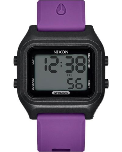 Nixon Digital Quarz Uhr mit Silikon Armband A1399-192-00 - Lila