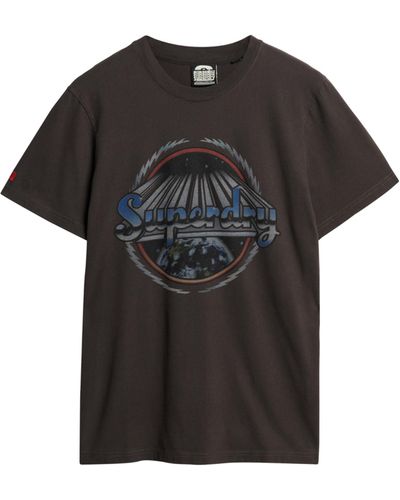 Superdry T-Shirt mit Rockband-Grafik Karbongrau XL - Schwarz