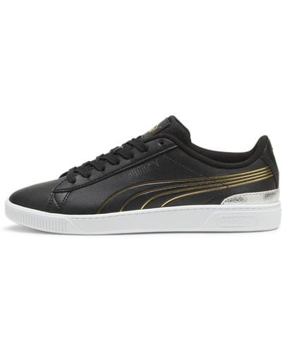 PUMA Sneakers en Cuir Vikky v3 35.5 Black Gold White - Noir
