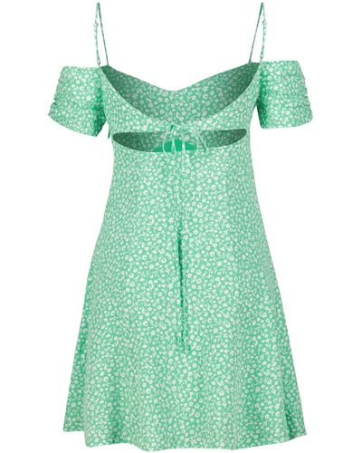 Calvin Klein Sommerkleid Off Shoulder Mini Dress grün