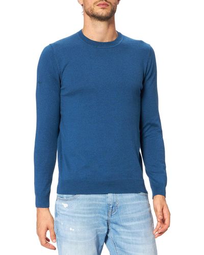 Superdry Vintage EMB Cotton/Cash Crew Pullover Sweater - Blau