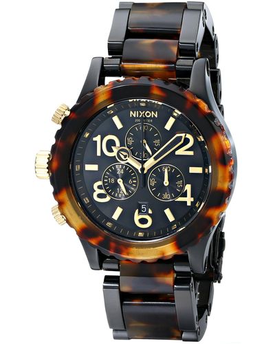 Nixon Chronograph Quarz Uhr mit Edelstahl Armband 1679 A037 - Schwarz