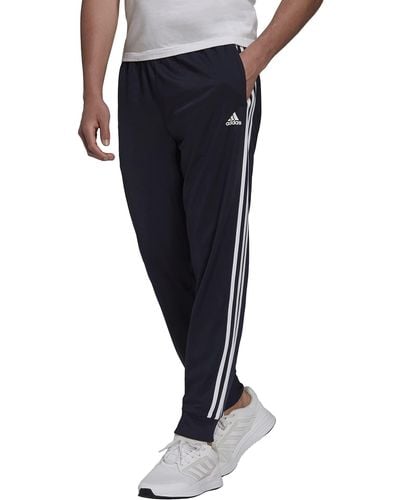 adidas Standard Essentials Warm-up Slim Tapered 3-stripes Tracksuit Bottoms - Blue