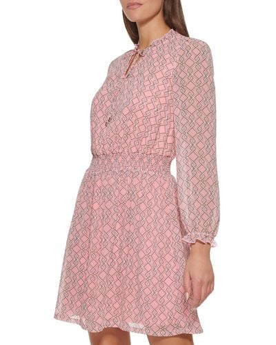 Tommy Hilfiger Essential Fit And Flare Wear As A Party Dress Casual Night - Pink