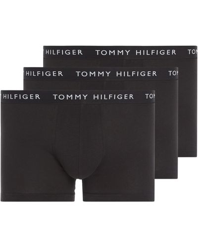 Tommy Hilfiger Pack de 3 Bóxers para Hombre 3 Pk Trunk con Stretch - Negro