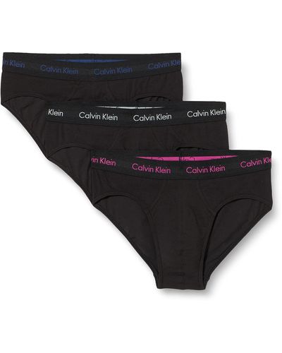 Calvin Klein Slip Hipster Uomo Confezione da 3 Cotone Elasticizzato - Nero