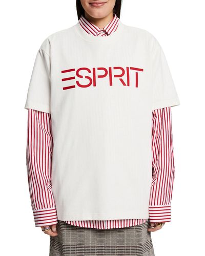 Esprit Logo-T-Shirt aus Baumwolljersey - Grau