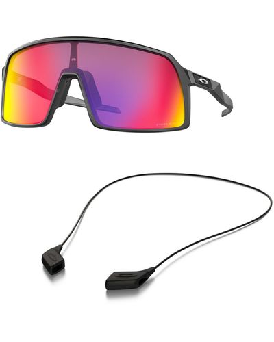 Oakley Oo9406 Sunglasses Bundle: Oo 9406 Sutro 940608 Matte Black And Medium Black Leash Accessory Kit - Pink