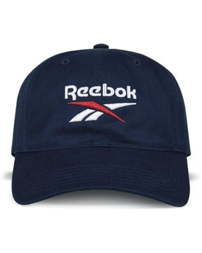 Reebok Erwachsene Kappe Logo und mittlerer gebogener Krempe und atmungsaktivem 6-Panel-Design – Victor - Blau