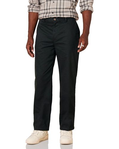 Amazon Essentials Classic-Fit Wrinkle-Resistant Flat-Front Chino Pant Slip - Noir