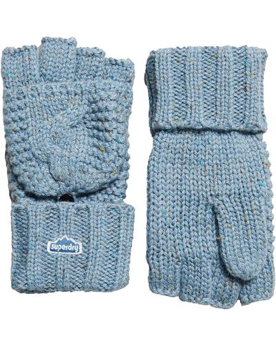 Superdry S Cable Knit Gloves - Blue