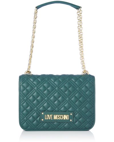 Love Moschino Borsa Quilted Pu Bottiglia Shoulder Bag - Green