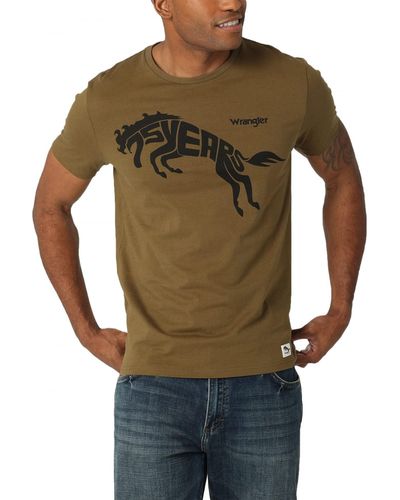 Wrangler Mens 75th Anniversary T-shirt T Shirt - Green