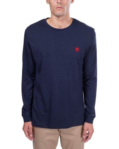 Timberland Shirt Uomo Basic con Polsini e Logo - Taglia - Blu