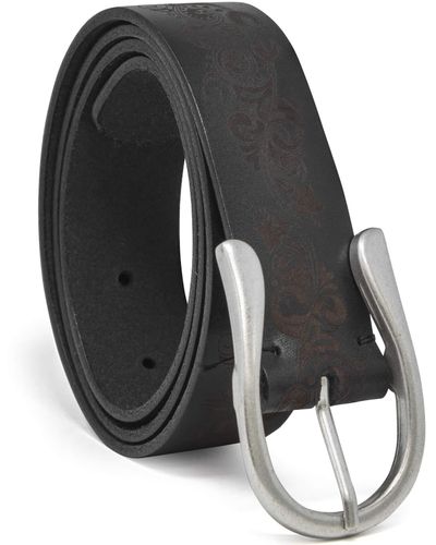 Timberland Casual Leather Belt For Jeans - Gray