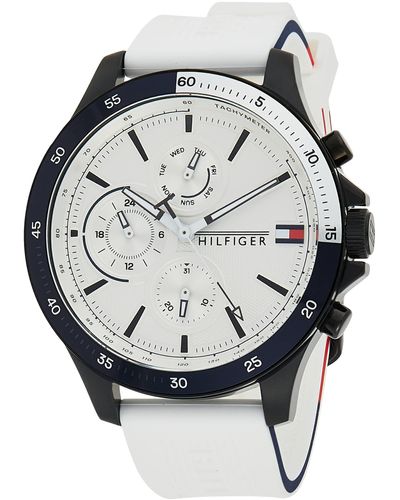 Tommy Hilfiger Analogue Multifunction Quartz Watch For Men With White Silicone Bracelet - 1791723