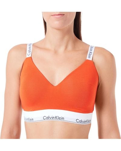 Calvin Klein Mujer Sujetador tipo bralette elástico Lght Lined - Naranja