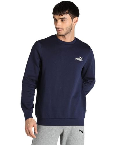 PUMA S Ess Kleine Logo Crew - Blauw