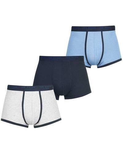 Ted Baker London Cotton Trunk-Pack of 3 Badehose - Blau