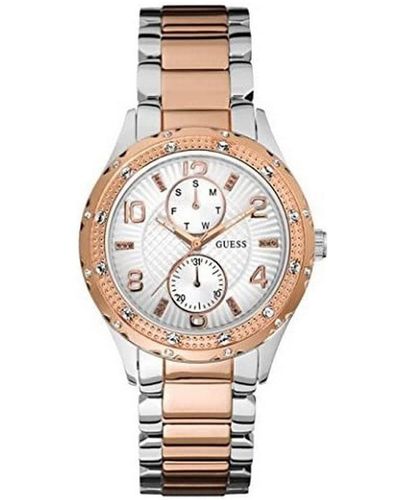 Guess Quartz Watch W0442l4 With Metal Strap - Pink