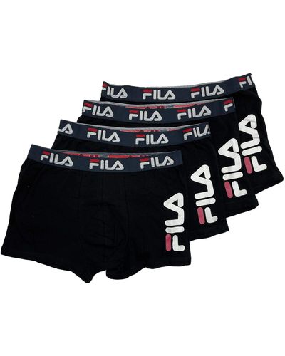 Fila Lot de 4 Boxers Coton - Noir