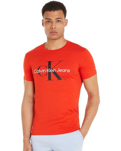 Calvin Klein SEASONAL MONOLOGO TEE S/S T-Shirts - Rot