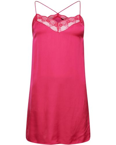 Superdry Satin Cami Mini Slip Dress W8011420a Hot Pink 8 - Roze