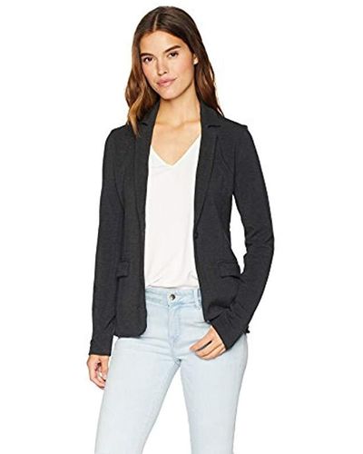 Majestic Filatures French Terry Long Sleeve 1-button Blazer - Black