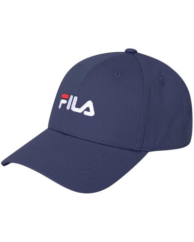 Fila Brasov 6 Panel Cap with Linear Logo-Strap Back Casquette de Baseball - Bleu