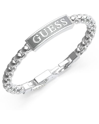 Guess Bracciale Uomo in Acciaio con Targa JUMB03028JWST - Metallizzato