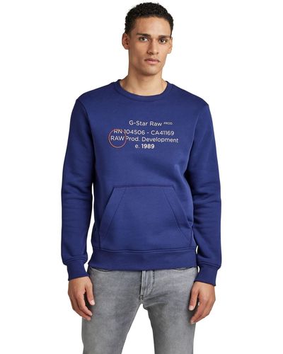 G-Star RAW Graphic Pocket Sweater - Blu