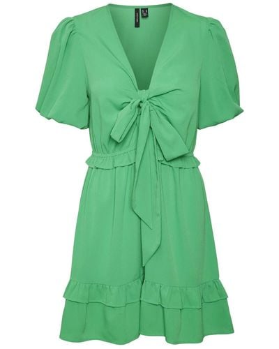 Vero Moda Vmcary Olivia 2/4 Short Dress Wvn Ga - Green