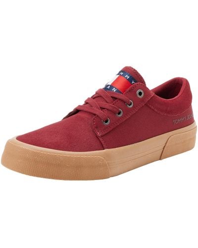 Tommy Hilfiger Skate Derby Trainers Vulcanised - Red
