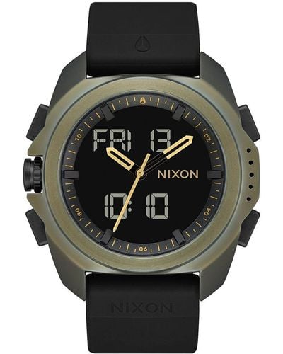 Nixon Analog-Digital Japanisches Miyota Uhr mit Silikon Armband A12671089-00 - Schwarz