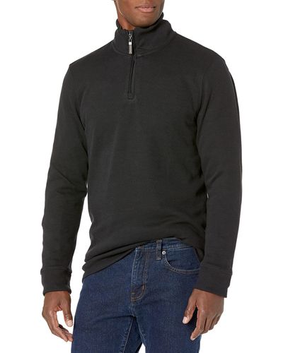 Amazon Essentials Quarter-zip French Rib Sweater - Black