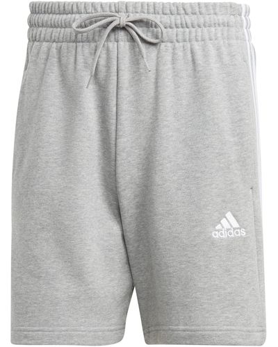 adidas Essentials French Terry 3-stripes Shorts Voor - Grijs