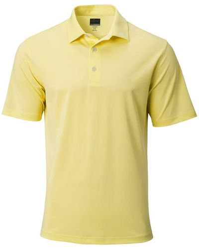 Greg Norman Mens Freedom Micro Pique Polo Golf Shirt - Yellow