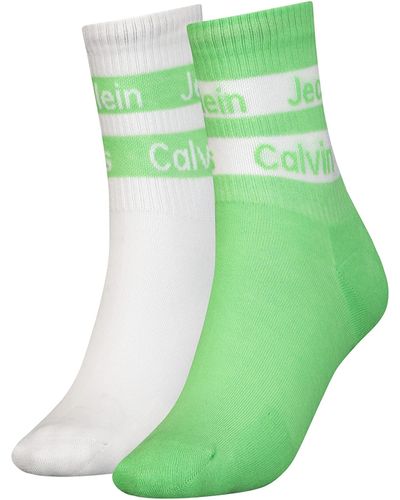 Calvin Klein Logo Ribbon Short Sock Socks - Verde