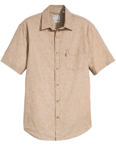 Levi's Shortsleeve Sunset 1-pocket Standard Shirt Nen - Naturel
