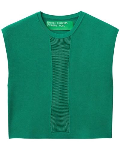Benetton Jersey G/c M/m 1290d105b Jumper Vest - Green