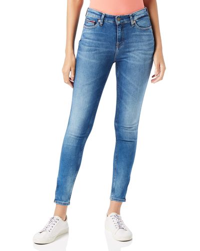 Tommy Hilfiger Nora Mid Rise Skny Ankl Zip Mnm Straight Jeans - Blau