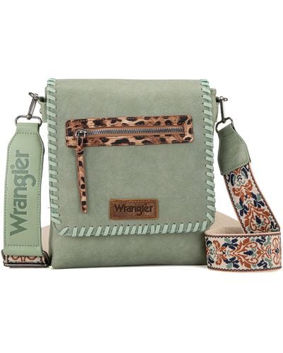 Wrangler Crossbody Bags For Western Hand Woven Satchel Purse - Green