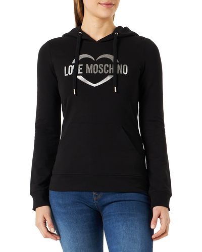 Love Moschino Slim fit Long-Sleeved Hoodie Sweatshirt - Schwarz