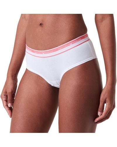 Emporio Armani Stretch Cotton Logoband Cheeky Pants Hipster Panties - Weiß