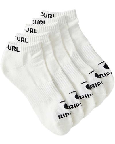 Rip Curl Brand Ankle Socks 5 Pairs Eu 42-47 - White
