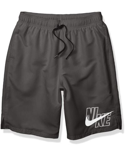 Nike Logo Solid Lap 9" Volley Short Swim Trunk Badehose - Grau