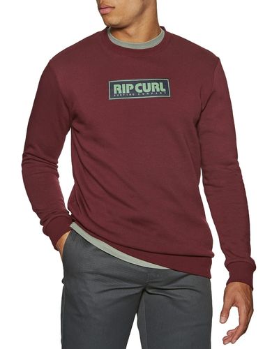 Rip Curl Surf Revival Box Crew S Jumper X Large Maroon - Red