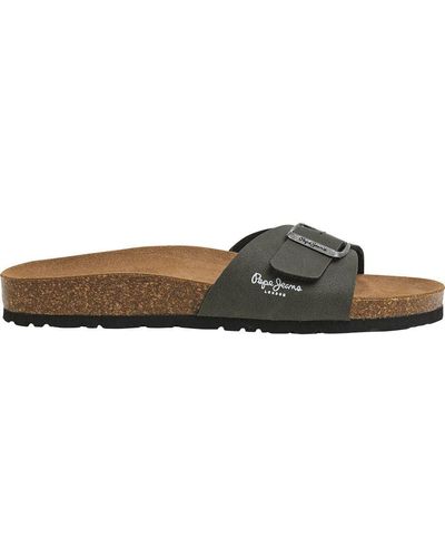 Pepe Jeans Flat Sandals With Single Strap And Big Buckle Bio M Single Champion White Ref: Pms90111-800 - Brown