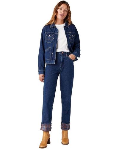Wrangler MOM Straight Jeans - Blau